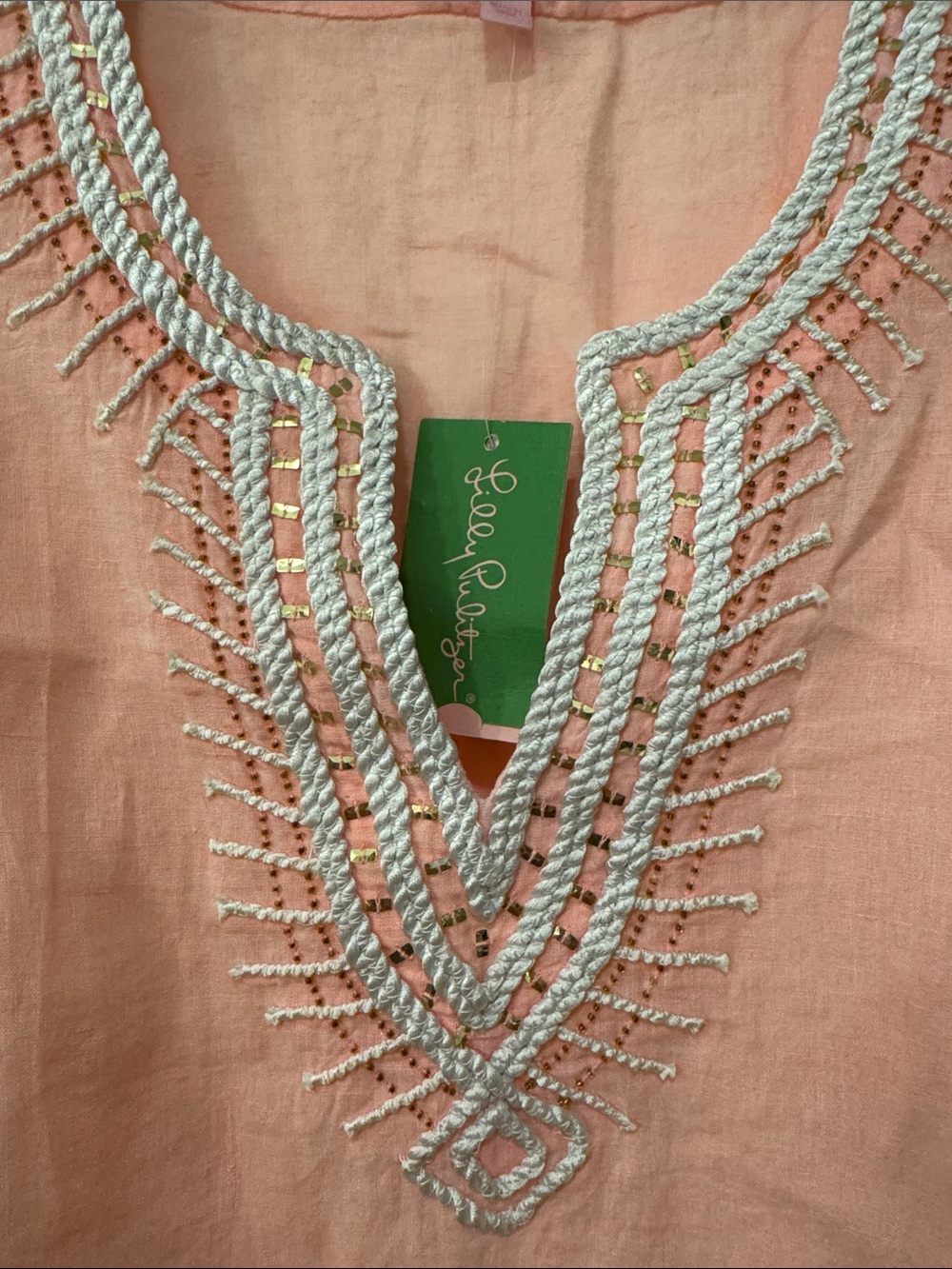 NWT Lilly Pulitzer: Amelia Island Linen Tunic in Pascha Pink - Picture 7 of 8